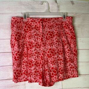 J. Crew Red Pink Floral Linen Blend Style BY449 Shorts Size 12‎